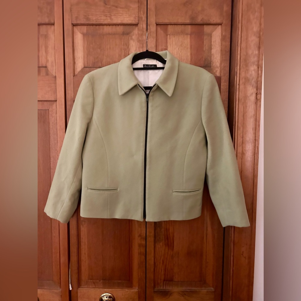 Ann Freedberg Women’s Retro Inspired Business Casual Green Blazer Approx Sz M